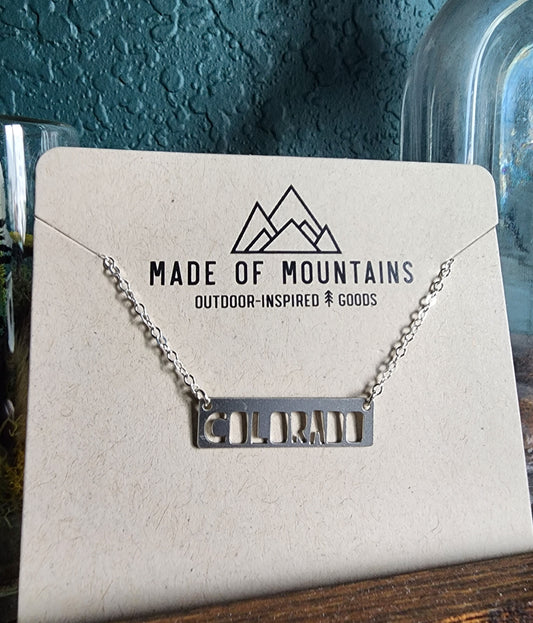 Colorado Bar Necklace - Silver