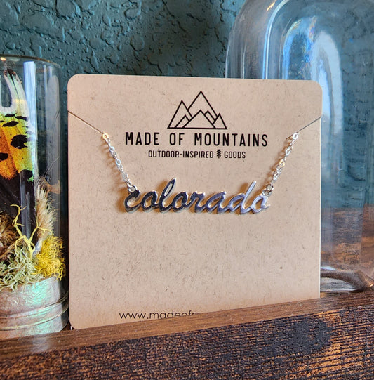 Colorado Script Necklace - Silver