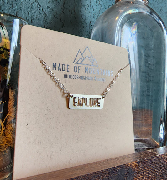 Explore Bar Necklace - Silver