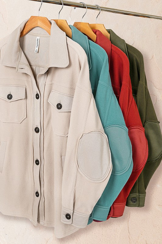 Oversized Fleece Jacket in Sleet