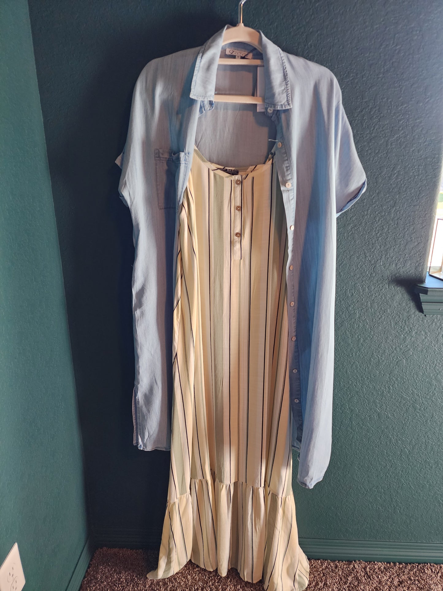Denim Button Down Midi Dress