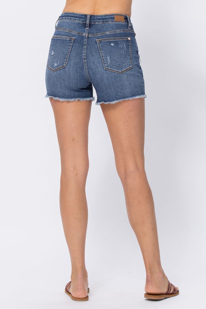 70's Floral Print Patch Shorts