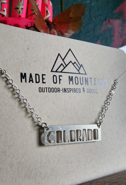 Colorado Bar Necklace - Silver