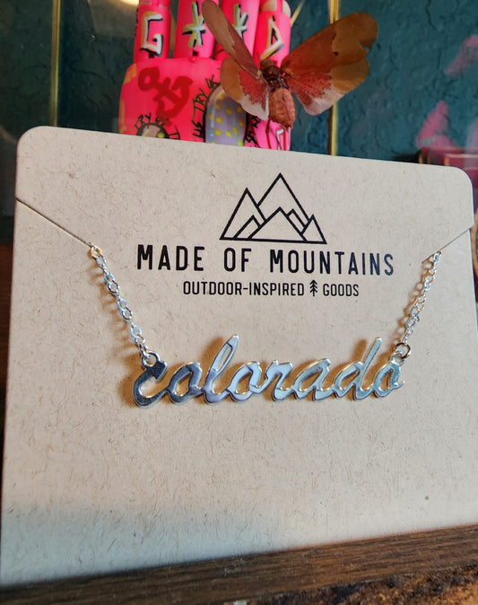 Colorado Script Necklace - Silver