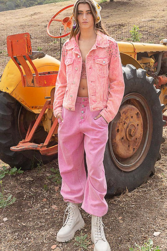 Neon Pink Corduroy Jacket