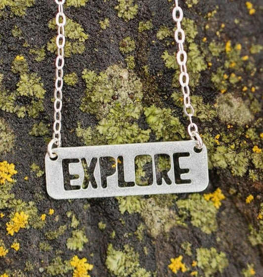 Explore Bar Necklace - Silver